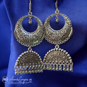 Stylish Oxidized Chaandbali Jhumka for Women & Girls - Image 1