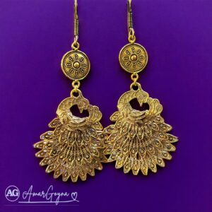 Stylish Oxidized Peacock Hook Earring for Women & Girls - Image 1