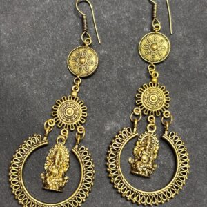 Stylish Oxidized Lord Ganesh Chaandbali Jhumka for Women & Girls - Image 1