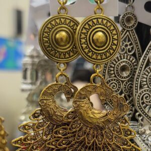 Stylish Oxidized Peacock Hook Earring for Women & Girls - Image 1