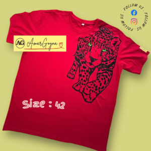 Hand painted T-Shirt with Jaguar on Shoulder - Image 3