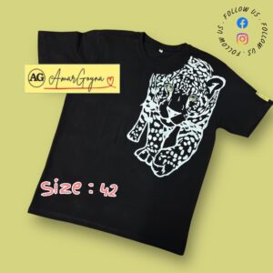 Hand painted T-Shirt with Jaguar on Shoulder - Image 4