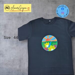 Hand painted Nature T-Shirt Black - Image 1