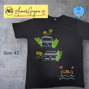 Hand Painted T-shirt Tribal Village - Image 2