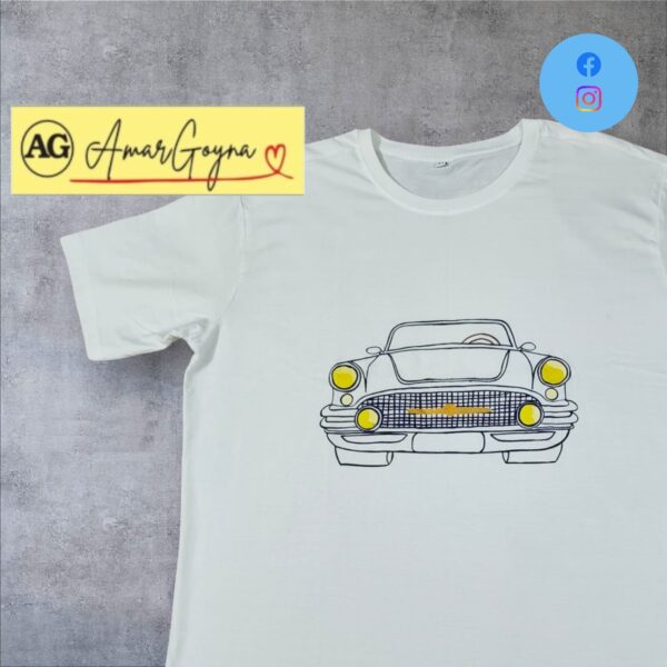 White-hand paint-car-front