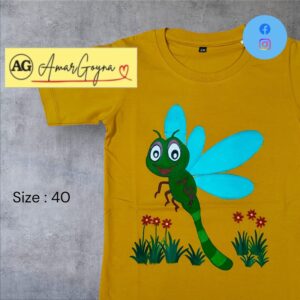 Hand painted T-shirt Yellow Dragonfly - Image 1