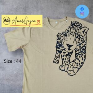 Hand painted T-Shirt with Jaguar on Shoulder - Image 2