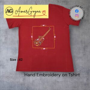 Embroidery T-shirt Maroon - Image 1