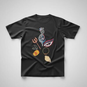 Hand Painted Festive T-Shirt Red - Image 3