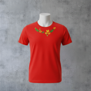 Embroidery T-shirt Red - Image 2