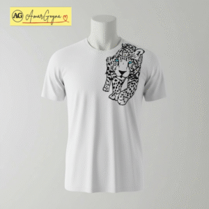 Hand painted T-Shirt with Jaguar on Shoulder - Image 5